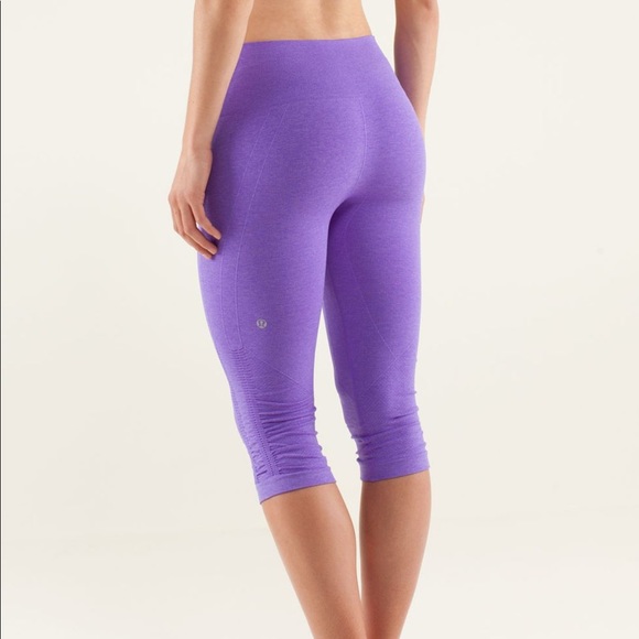 lululemon athletica Pants - Lululemon In The Flow Cropped Purple Leggings lululemon athletica Pants - Lululemon In The Flow Cropped Purple Leggings